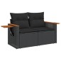 vidaXL Set de comedor de jardín 7 pzas y cojines ratán sintético negro vidaXL Set de comedor de jardín 7 pzas y cojines ratán sintético negro