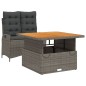 vidaXL Juego de comedor jardín 2 pzas con cojines ratán sintético gris vidaXL Juego de comedor jardín 2 pzas con cojines ratán sintético gris