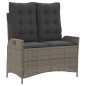 vidaXL Juego de comedor jardín 2 pzas con cojines ratán sintético gris vidaXL Juego de comedor jardín 2 pzas con cojines ratán sintético gris