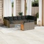 vidaXL Set de sofás de jardín y cojines 12 pzas ratán sintético gris vidaXL Set de sofás de jardín y cojines 12 pzas ratán sintético gris