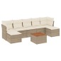 vidaXL Juego de sofás de jardín con cojines beige 8 pzas ratán PE vidaXL Juego de sofás de jardín con cojines beige 8 pzas ratán PE
