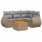 vidaXL Juego de sofás jardín con cojines 5 pzas ratán sintético beige vidaXL Juego de sofás jardín con cojines 5 pzas ratán sintético beige