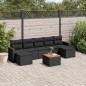 vidaXL Set de sofás de jardín 8 piezas y cojines ratán sintético negro vidaXL Set de sofás de jardín 8 piezas y cojines ratán sintético negro