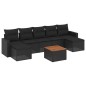 vidaXL Set de sofás de jardín 8 piezas y cojines ratán sintético negro vidaXL Set de sofás de jardín 8 piezas y cojines ratán sintético negro