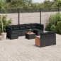 vidaXL Set de sofás de jardín 10 pzas cojines ratán sintético negro vidaXL Set de sofás de jardín 10 pzas cojines ratán sintético negro