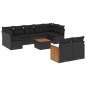 vidaXL Set de sofás de jardín 10 pzas cojines ratán sintético negro vidaXL Set de sofás de jardín 10 pzas cojines ratán sintético negro