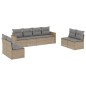 vidaXL Juego de sofás jardín con cojines beige mezcla 8 pzas ratán PE vidaXL Juego de sofás jardín con cojines beige mezcla 8 pzas ratán PE