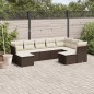 vidaXL Set de sofás de jardín 9 pzas y cojines ratán sintético marrón vidaXL Set de sofás de jardín 9 pzas y cojines ratán sintético marrón