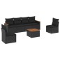 vidaXL Set de comedor de jardín 7 pzas y cojines ratán sintético negro vidaXL Set de comedor de jardín 7 pzas y cojines ratán sintético negro