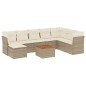 vidaXL Set de sofás de jardín 9 pzas con cojines ratán sintético beige vidaXL Set de sofás de jardín 9 pzas con cojines ratán sintético beige