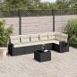 vidaXL Set de comedor de jardín 7 pzas y cojines ratán sintético negro vidaXL Set de comedor de jardín 7 pzas y cojines ratán sintético negro