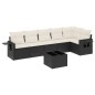 vidaXL Set de comedor de jardín 7 pzas y cojines ratán sintético negro vidaXL Set de comedor de jardín 7 pzas y cojines ratán sintético negro