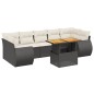 vidaXL Set de sofás de jardín 8 piezas y cojines ratán sintético negro vidaXL Set de sofás de jardín 8 piezas y cojines ratán sintético negro