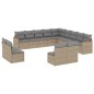 vidaXL Juego de sofás jardín con cojines beige mezcla 13 pzas ratán PE vidaXL Juego de sofás jardín con cojines beige mezcla 13 pzas ratán PE