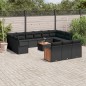 vidaXL Set sofás de jardín 14 pzas con cojines ratán sintético negro vidaXL Set sofás de jardín 14 pzas con cojines ratán sintético negro