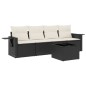 vidaXL Set de muebles de jardín 5 pzas y cojines ratán sintético negro vidaXL Set de muebles de jardín 5 pzas y cojines ratán sintético negro