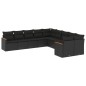 vidaXL Set de sofás de jardín 10 pzas cojines ratán sintético negro vidaXL Set de sofás de jardín 10 pzas cojines ratán sintético negro