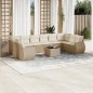 vidaXL Set de sofás de jardín 11pzas con cojines ratán sintético beige vidaXL Set de sofás de jardín 11pzas con cojines ratán sintético beige