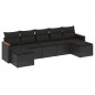 vidaXL Set de comedor de jardín 7 pzas y cojines ratán sintético negro vidaXL Set de comedor de jardín 7 pzas y cojines ratán sintético negro