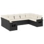 vidaXL Set de sofás de jardín 8 piezas y cojines ratán sintético negro vidaXL Set de sofás de jardín 8 piezas y cojines ratán sintético negro