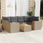 vidaXL Set sofás de jardín 7 piezas y cojines ratán sintético beige vidaXL Set sofás de jardín 7 piezas y cojines ratán sintético beige