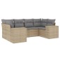 vidaXL Juego de sofás jardín con cojines 6 pzas ratán sintético beige vidaXL Juego de sofás jardín con cojines 6 pzas ratán sintético beige