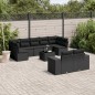 vidaXL Set de sofás de jardín 10 pzas cojines ratán sintético negro vidaXL Set de sofás de jardín 10 pzas cojines ratán sintético negro