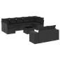vidaXL Set de sofás de jardín 10 pzas cojines ratán sintético negro vidaXL Set de sofás de jardín 10 pzas cojines ratán sintético negro