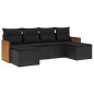 vidaXL Set de sofás de jardín 6 piezas y cojines ratán sintético negro vidaXL Set de sofás de jardín 6 piezas y cojines ratán sintético negro