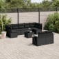 vidaXL Set de sofás de jardín 10 pzas cojines ratán sintético negro vidaXL Set de sofás de jardín 10 pzas cojines ratán sintético negro