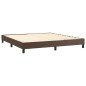 vidaXL Cama box spring colchón y LED cuero sintético marrón 180x200 cm vidaXL Cama box spring colchón y LED cuero sintético marrón 180x200 cm