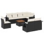 vidaXL Set de sofás de jardín 8 piezas y cojines ratán sintético negro vidaXL Set de sofás de jardín 8 piezas y cojines ratán sintético negro
