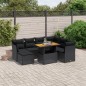 vidaXL Set de sofás de jardín 8 piezas y cojines ratán sintético negro vidaXL Set de sofás de jardín 8 piezas y cojines ratán sintético negro