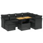 vidaXL Set de sofás de jardín 8 piezas y cojines ratán sintético negro vidaXL Set de sofás de jardín 8 piezas y cojines ratán sintético negro