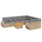 vidaXL Juego de sofás jardín con cojines beige 10 pzas ratán sintético vidaXL Juego de sofás jardín con cojines beige 10 pzas ratán sintético
