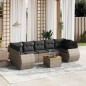 vidaXL Set de sofás de jardín 8 pzas y cojines ratán sintético gris vidaXL Set de sofás de jardín 8 pzas y cojines ratán sintético gris