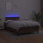 vidaXL Cama box spring colchón y LED cuero sintético marrón 120x200 cm vidaXL Cama box spring colchón y LED cuero sintético marrón 120x200 cm