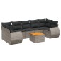 vidaXL Set de sofás de jardín 8 pzas y cojines ratán sintético gris vidaXL Set de sofás de jardín 8 pzas y cojines ratán sintético gris