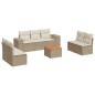 vidaXL Juego de sofás de jardín con cojines beige 8 pzas ratán PE vidaXL Juego de sofás de jardín con cojines beige 8 pzas ratán PE