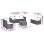 vidaXL Set de sofás de jardín 8 pzas y cojines ratán sintético gris vidaXL Set de sofás de jardín 8 pzas y cojines ratán sintético gris