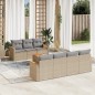 vidaXL Juego de sofás jardín con cojines beige mezcla 8 pzas ratán PE vidaXL Juego de sofás jardín con cojines beige mezcla 8 pzas ratán PE