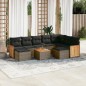 vidaXL Set de sofás de jardín 10 pzas con cojines ratán sintético gris vidaXL Set de sofás de jardín 10 pzas con cojines ratán sintético gris