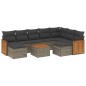 vidaXL Set de sofás de jardín 10 pzas con cojines ratán sintético gris vidaXL Set de sofás de jardín 10 pzas con cojines ratán sintético gris
