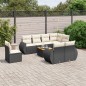 vidaXL Set de sofás de jardín 8 piezas y cojines ratán sintético negro vidaXL Set de sofás de jardín 8 piezas y cojines ratán sintético negro