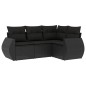 vidaXL Juego de sofás jardín 4 pzas con cojines ratán sintético negro vidaXL Juego de sofás jardín 4 pzas con cojines ratán sintético negro