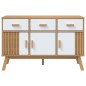 vidaXL Aparador OLDEN madera maciza pino blanco y marrón 114x43x73,5cm