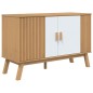 vidaXL Aparador OLDEN madera maciza pino blanco y marrón 114x43x73,5cm vidaXL Aparador OLDEN madera maciza pino blanco y marrón 114x43x73,5cm