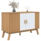 vidaXL Aparador OLDEN madera maciza pino blanco y marrón 114x43x73,5cm vidaXL Aparador OLDEN madera maciza pino blanco y marrón 114x43x73,5cm