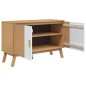 vidaXL Aparador OLDEN madera maciza pino blanco y marrón 114x43x73,5cm vidaXL Aparador OLDEN madera maciza pino blanco y marrón 114x43x73,5cm