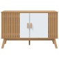 vidaXL Aparador OLDEN madera maciza pino blanco y marrón 114x43x73,5cm vidaXL Aparador OLDEN madera maciza pino blanco y marrón 114x43x73,5cm